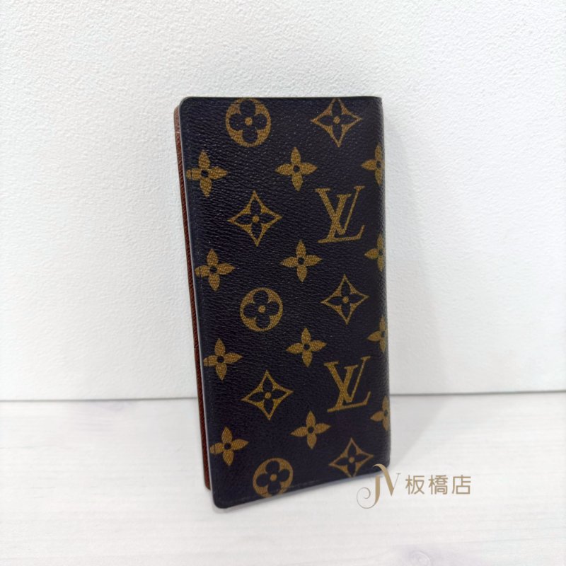 LV原花經典棕內裡6卡對開長夾M61823-0