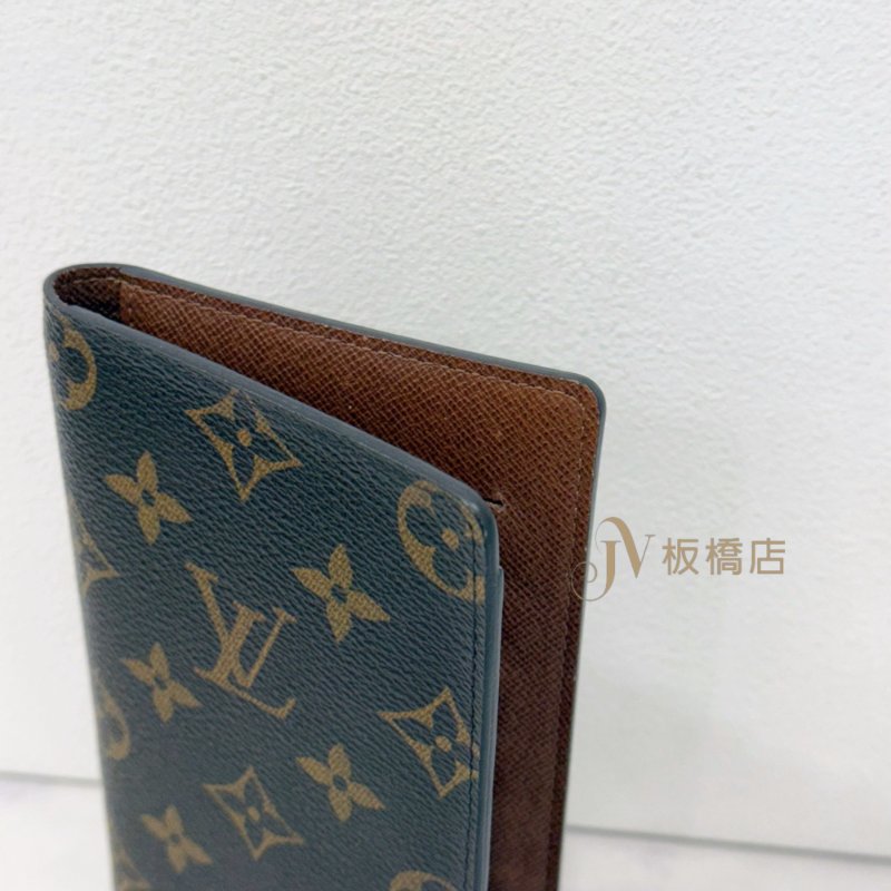 LV原花經典棕內裡6卡對開長夾M61823-2