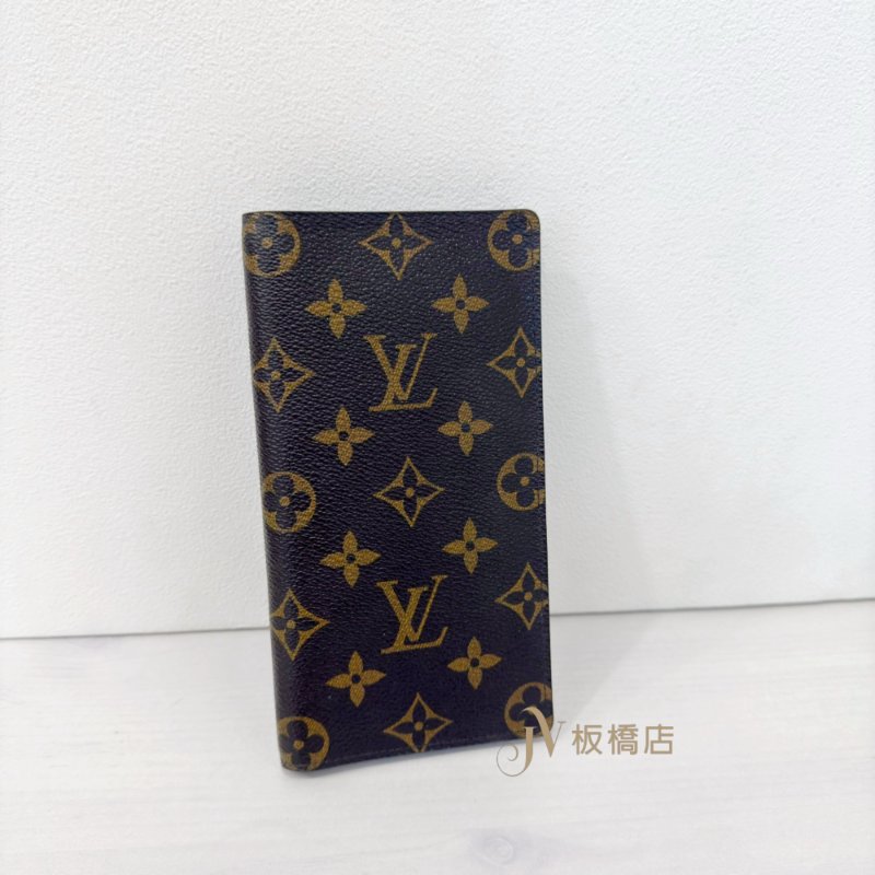 LV原花經典棕內裡6卡對開長夾M61823-3