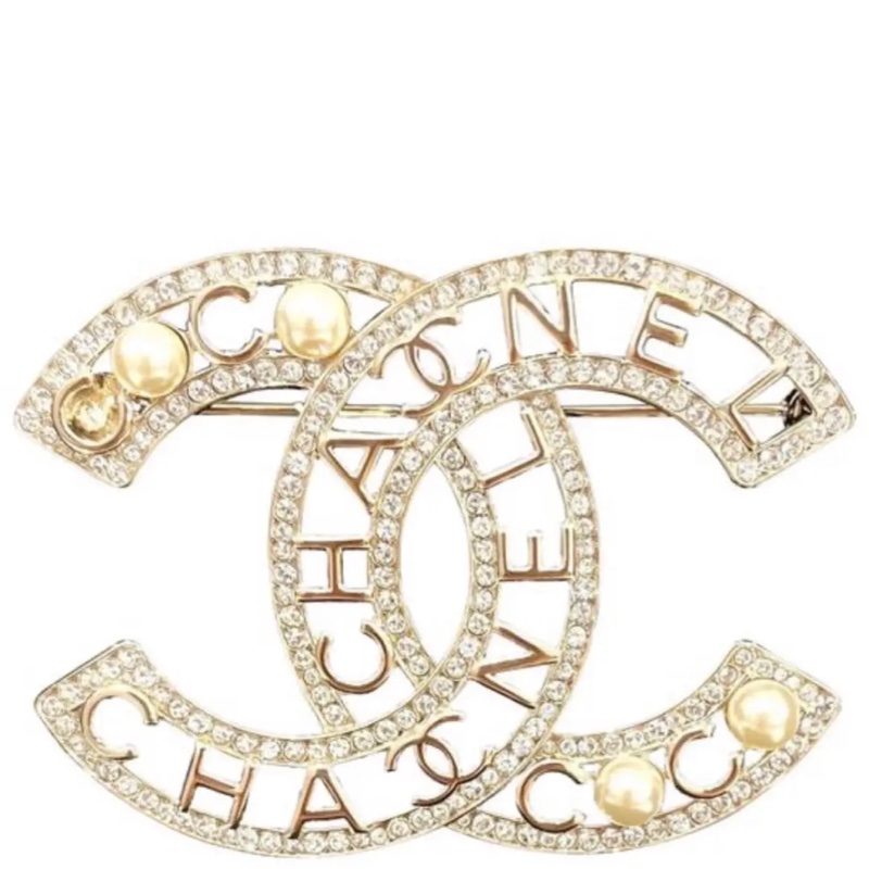 CHANEL 雙C 水鑽 LOGO 別針 / 胸針(Brooch)-5