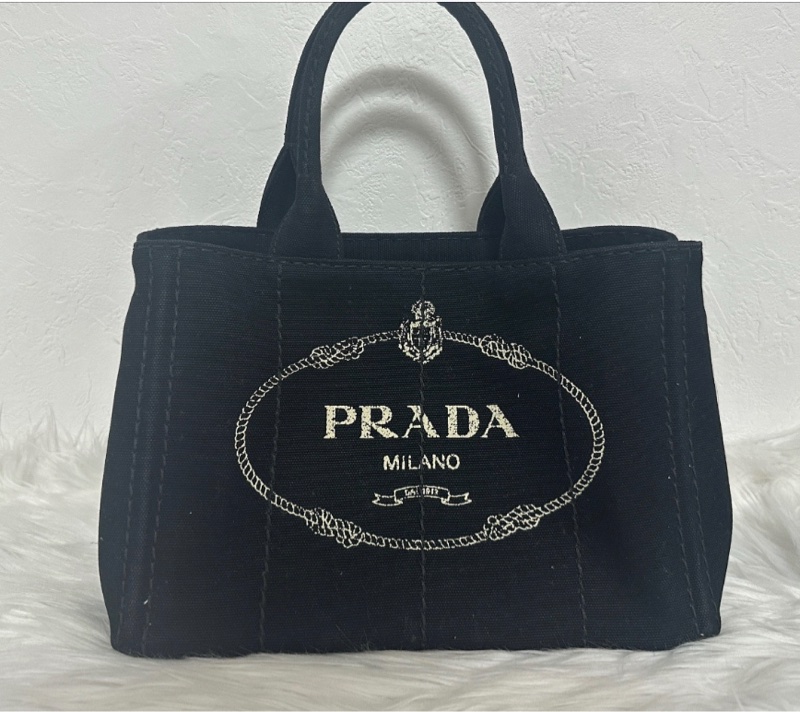 Prada 黑色經典帆布手提包-2