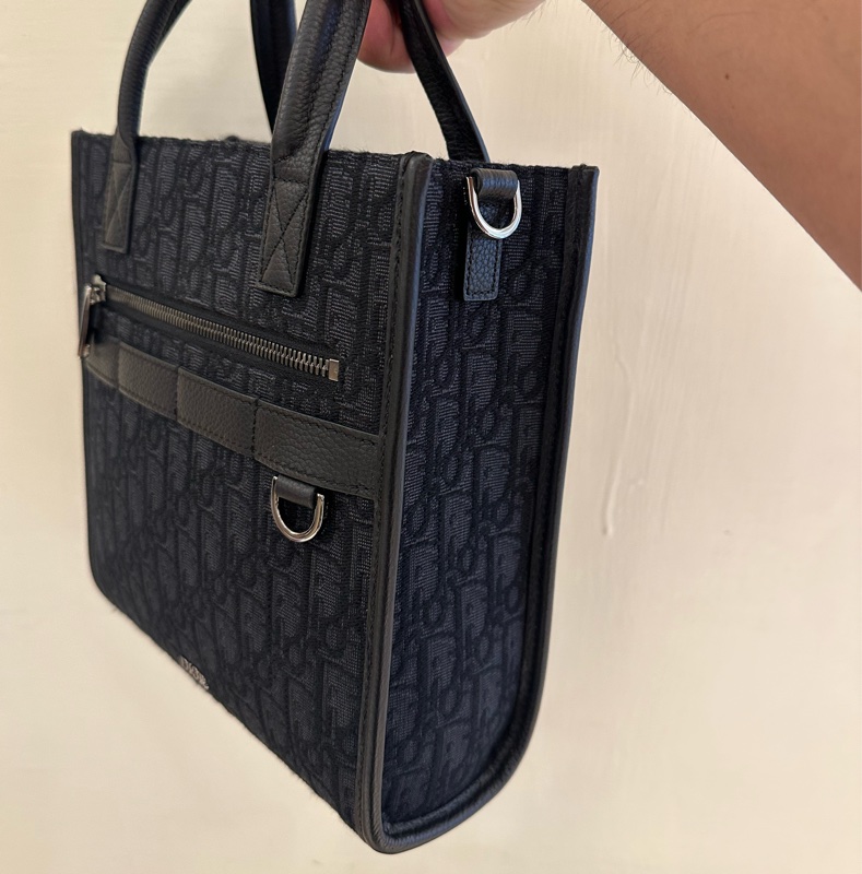 DIOR 黑緹花大琴譜手提兩用包-1