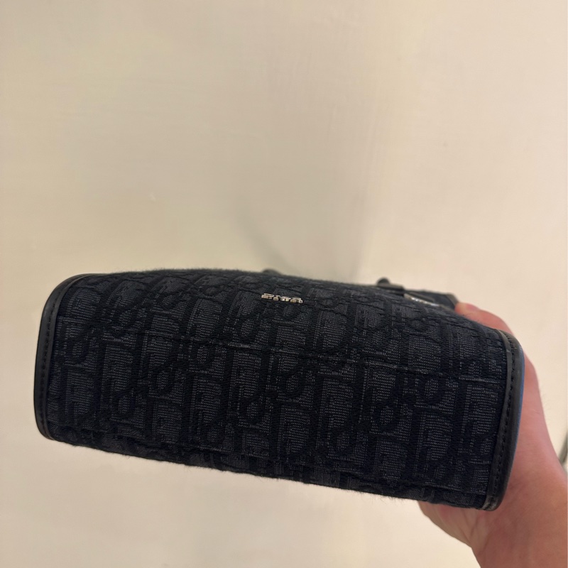 DIOR 黑緹花大琴譜手提兩用包-9