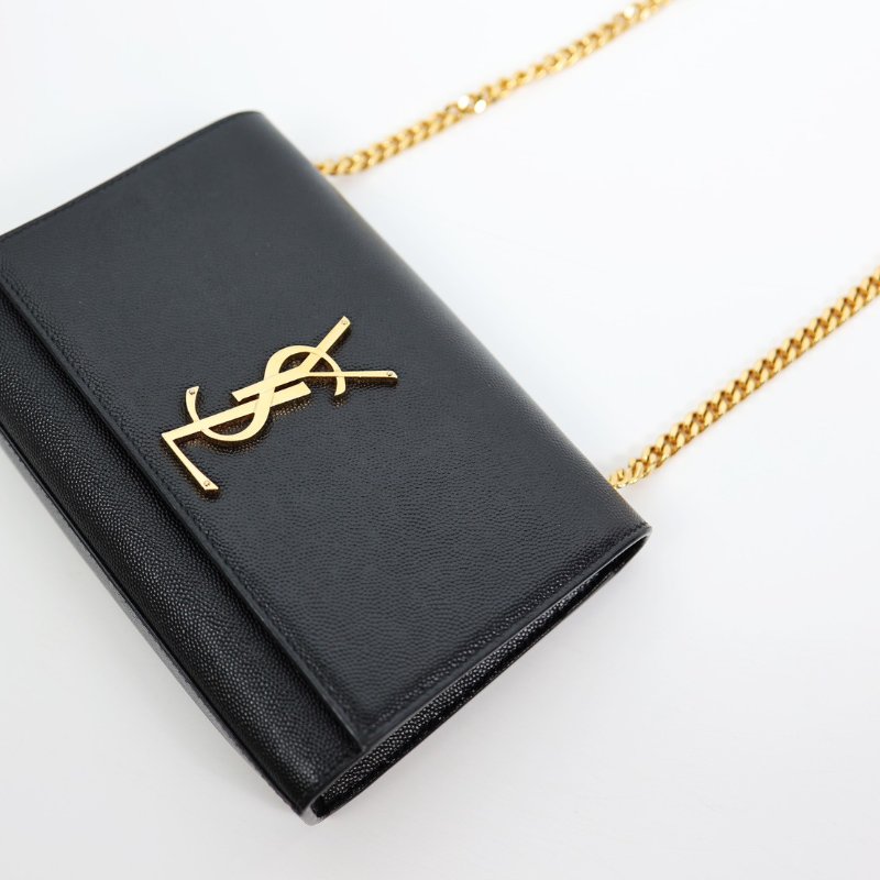 二手 Ysl Kate 鏈條包 黑金款 小號-8