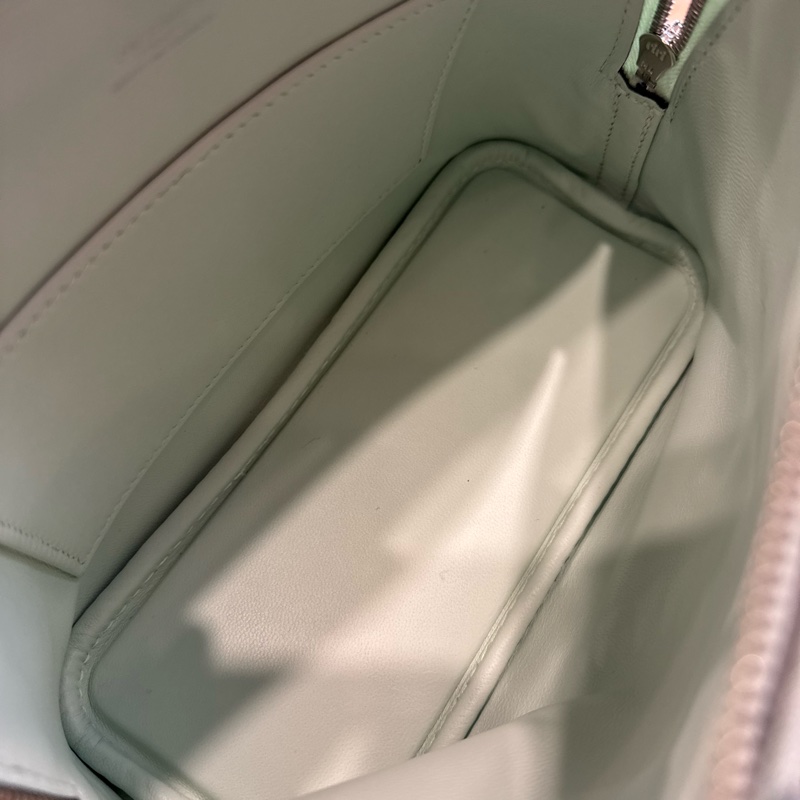 HERMES mini bolide 新薄荷绿银扣山羊 stamp k-9