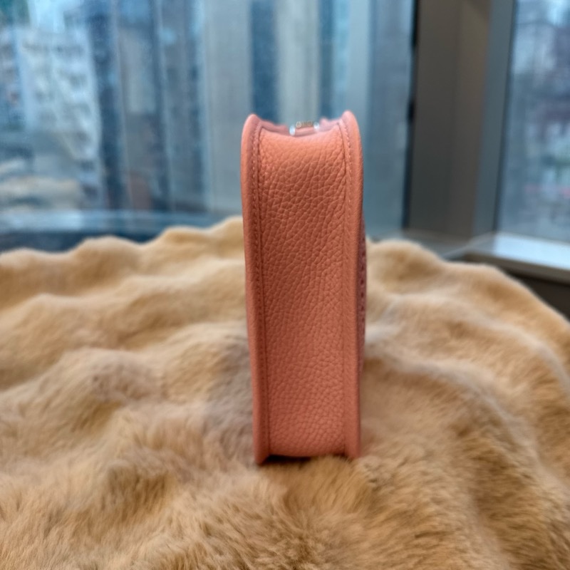 HERMES Mini Evelyne 3Q 櫻花粉銀tc stamp k-2