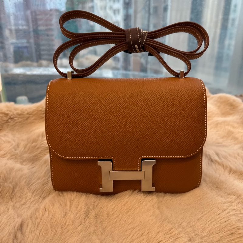 HERMES Constance 19 金棕銀 epsom stamp k-5