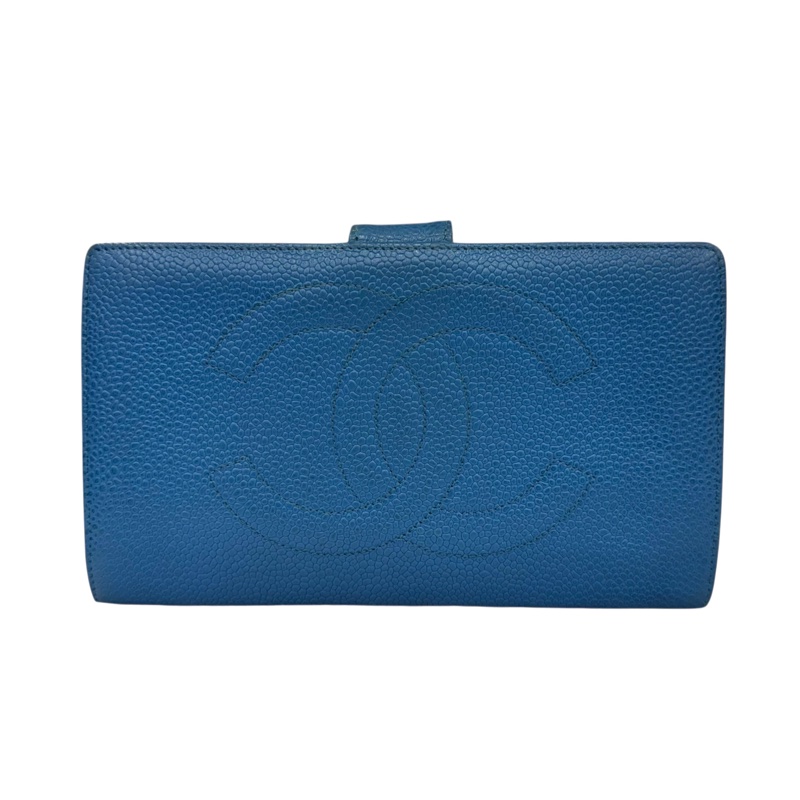 Chanel 深藍皮革長夾-0