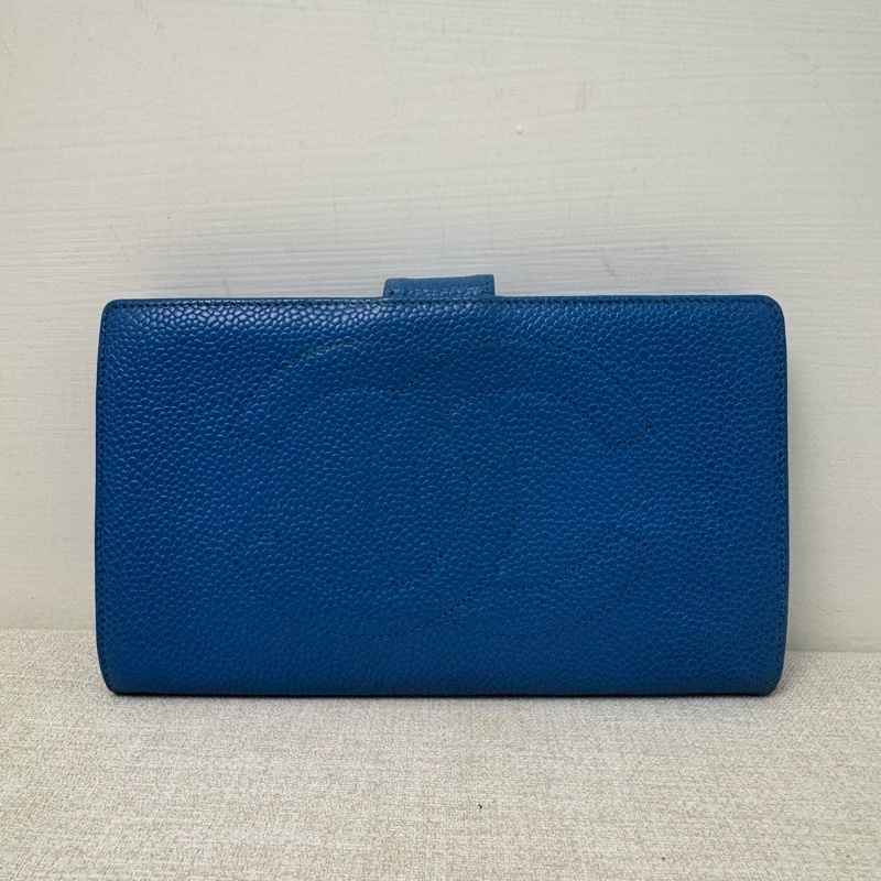 Chanel 深藍皮革長夾-2