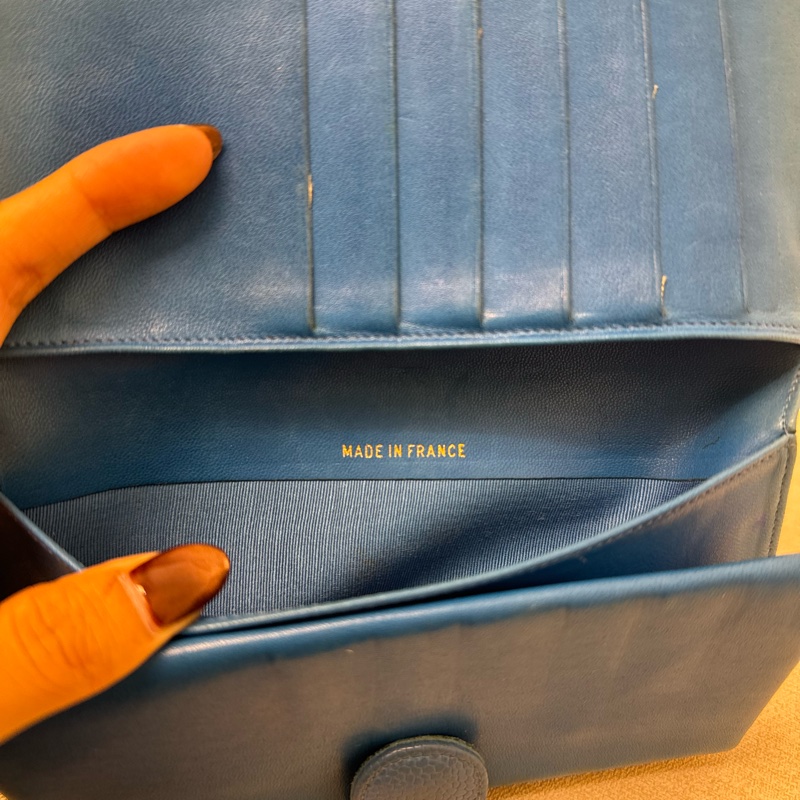 Chanel 深藍皮革長夾-5