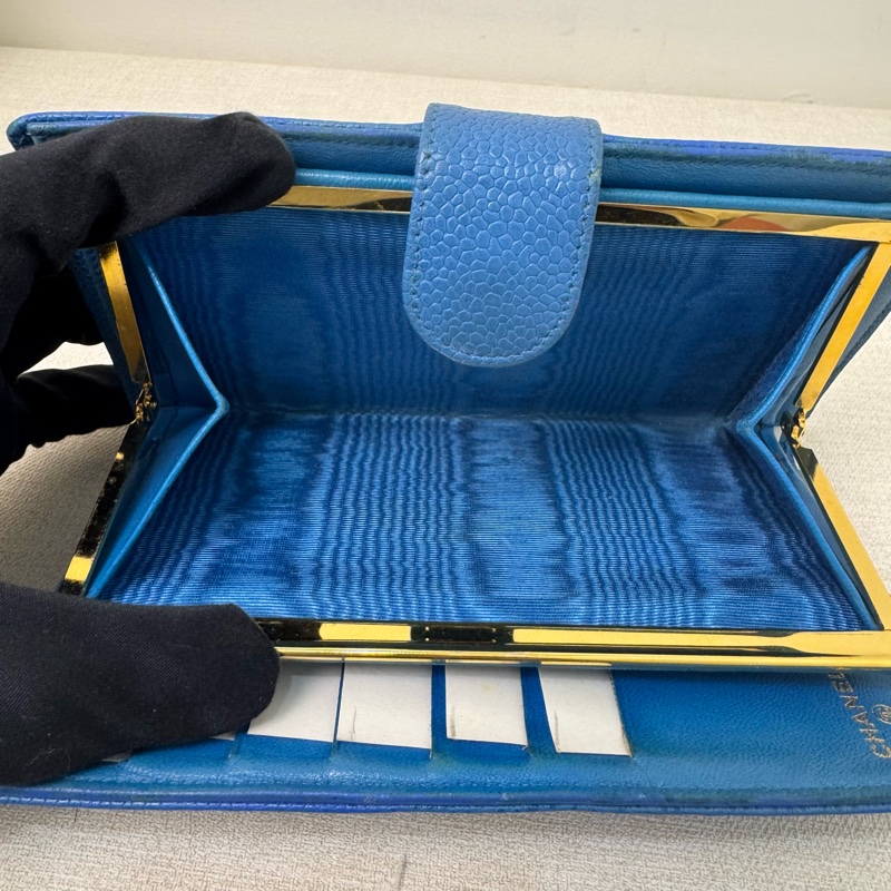 Chanel 深藍皮革長夾-14