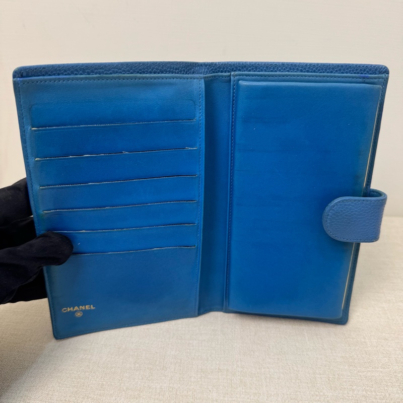 Chanel 深藍皮革長夾-20