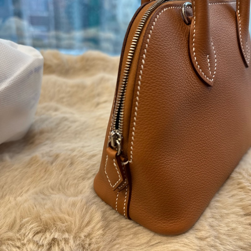 HERMES mini bolide 金银evercolor皮 stamp k-10