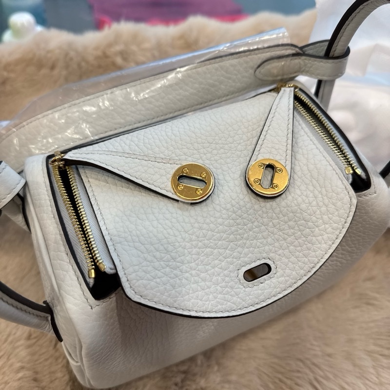 HERMES mini Lindy2 n4鉑金灰金tC stamp K-3
