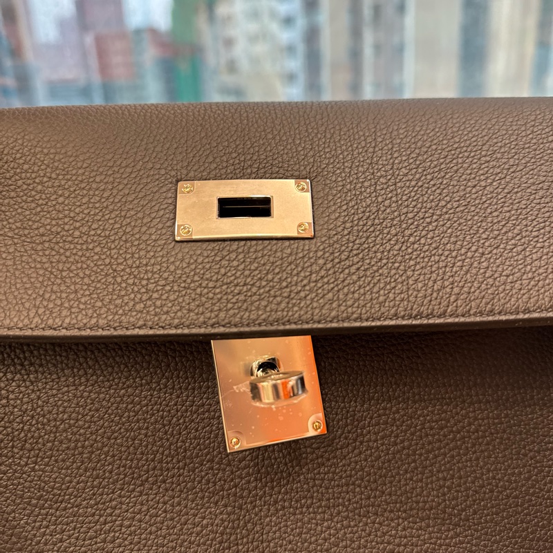 HERMES kelly messenger 黑银pm togo stamp k-9