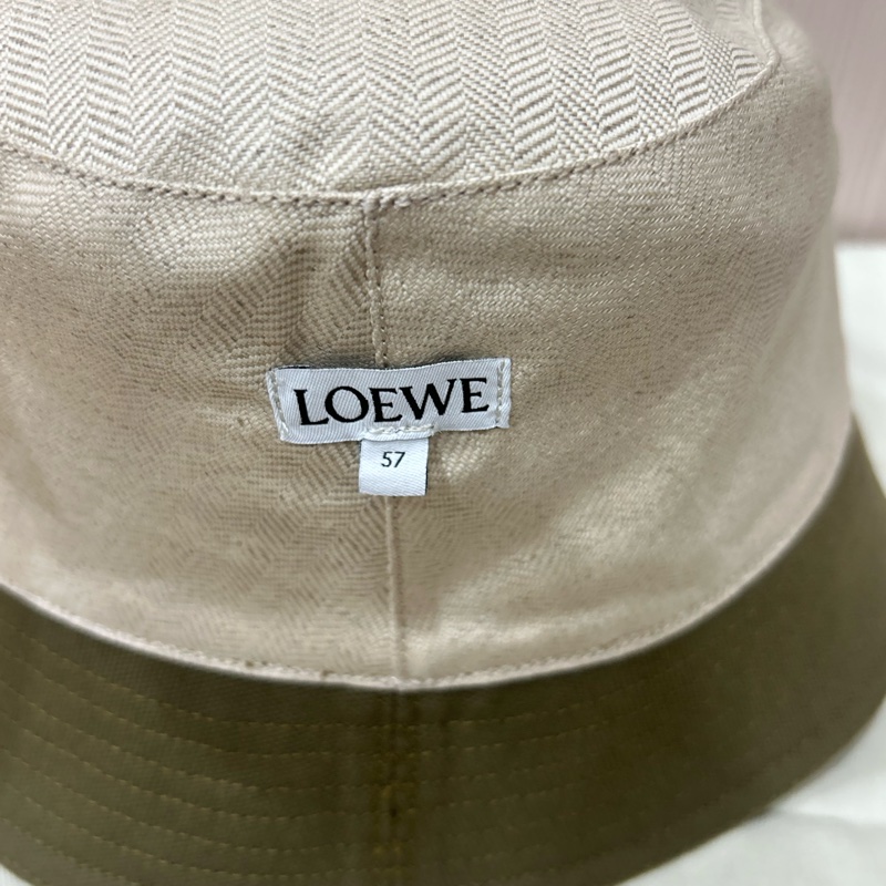 #全新 Loewe 皮標帆布漁夫帽 軍綠-7