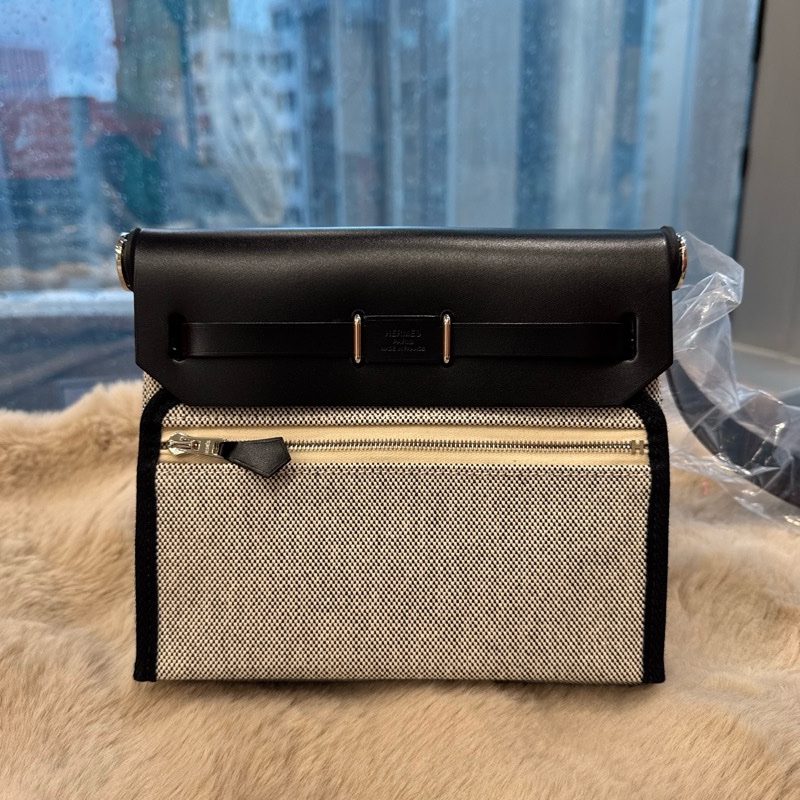 HERMES miniherbag 熊猫银扣 stamp k-1