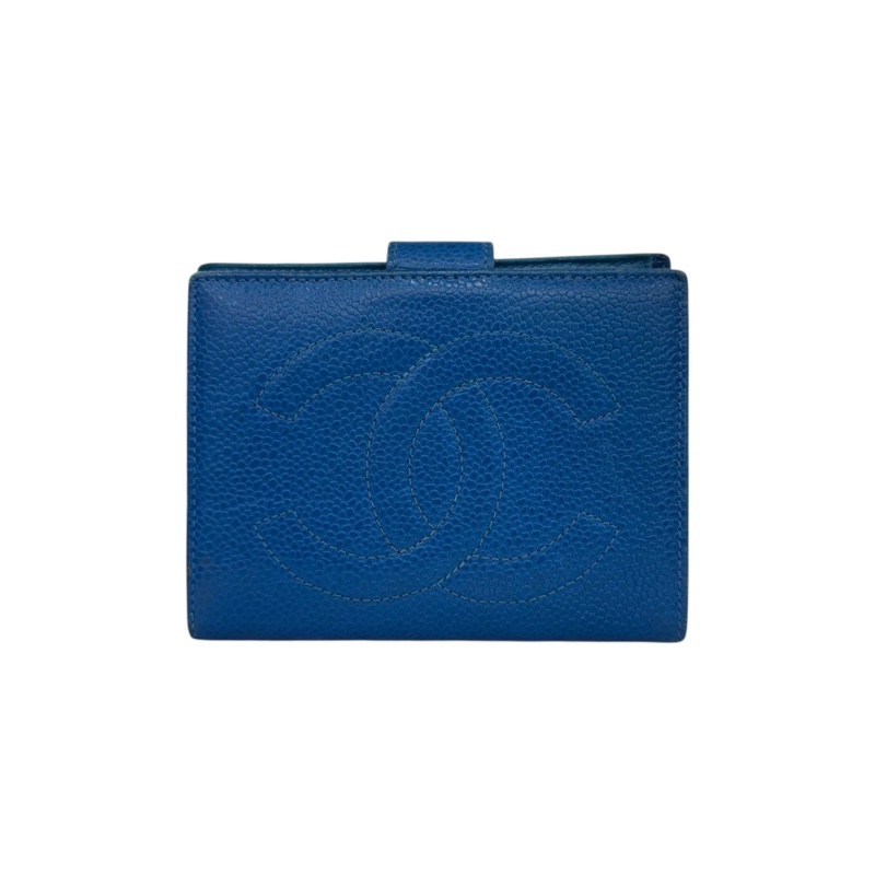 Chanel 深藍 魚子醬短夾-0