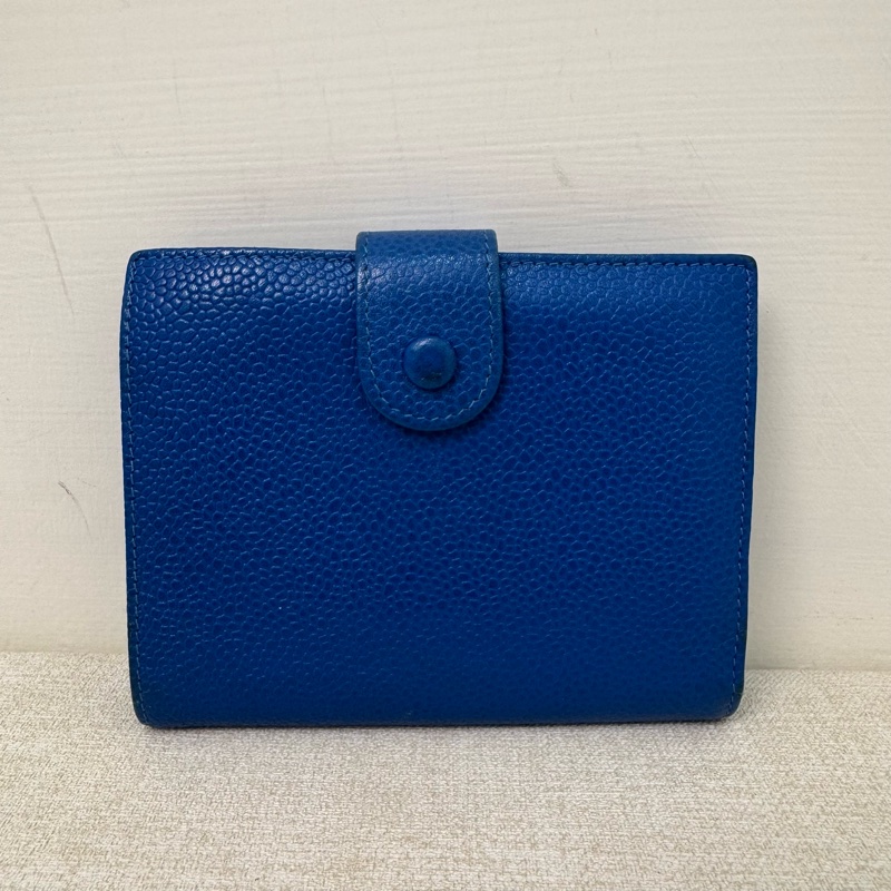 Chanel 深藍 魚子醬短夾-6