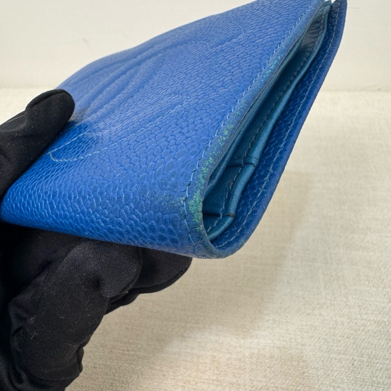 Chanel 深藍 魚子醬短夾-15