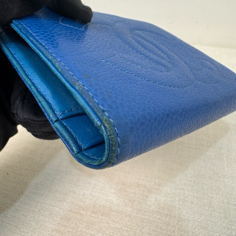 Chanel 深藍 魚子醬短夾-16