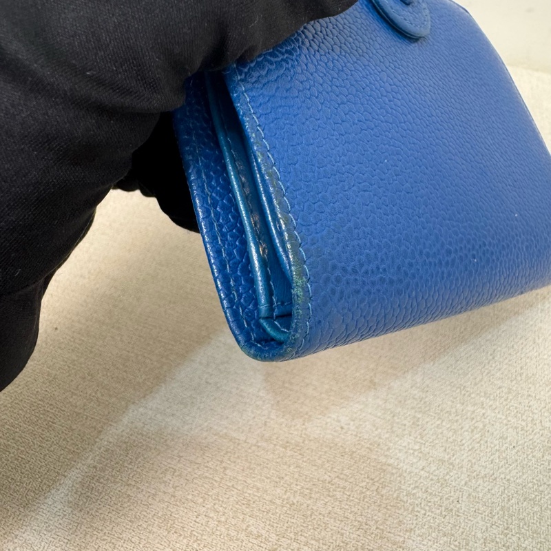 Chanel 深藍 魚子醬短夾-17