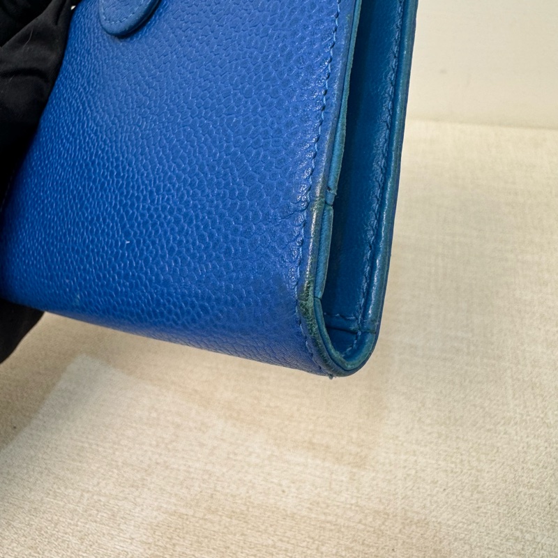 Chanel 深藍 魚子醬短夾-18