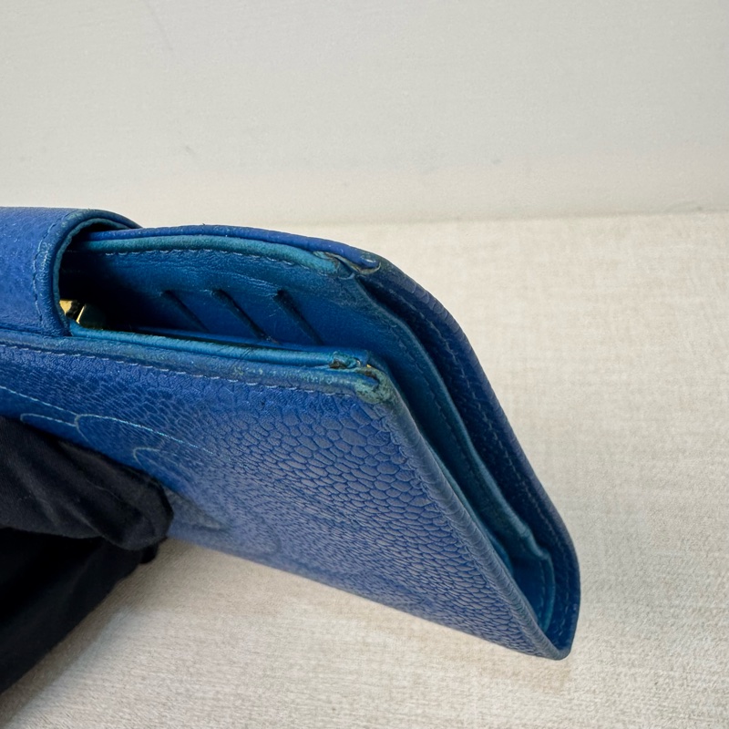 Chanel 深藍 魚子醬短夾-21