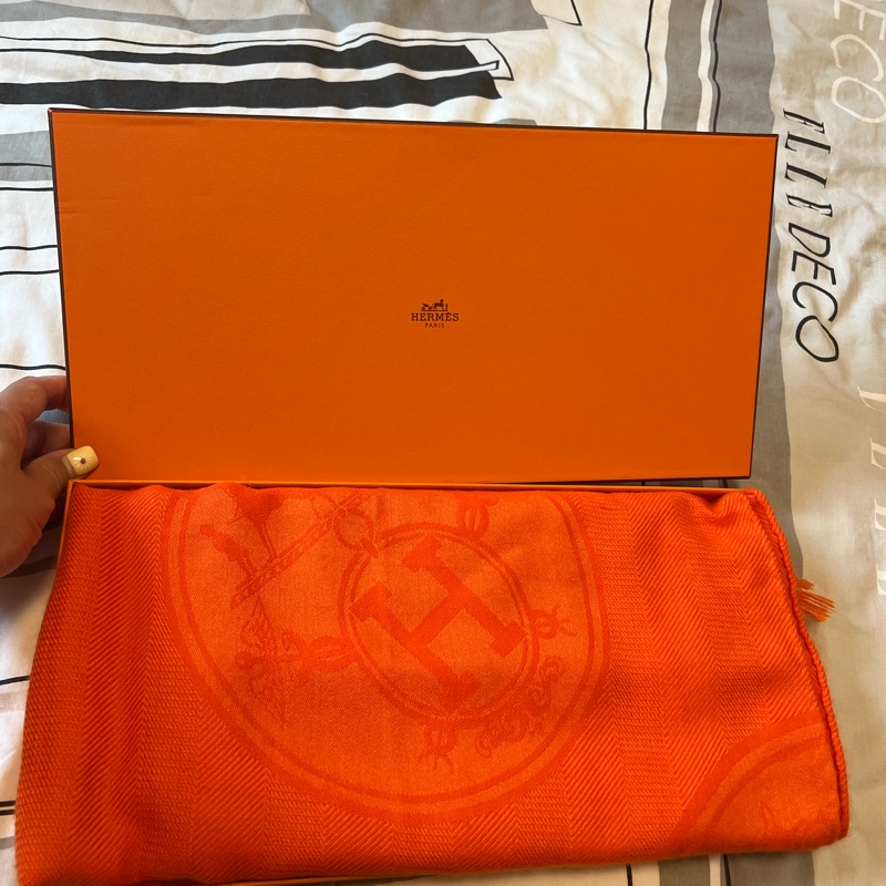 Hermes New Libris Stole  大頸巾 cashmere 85%+silk 15%-3