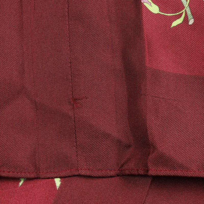 GUCCI 花卉連身裙 無袖 825277 絲綢 波爾多色 二手 女款 #40-6