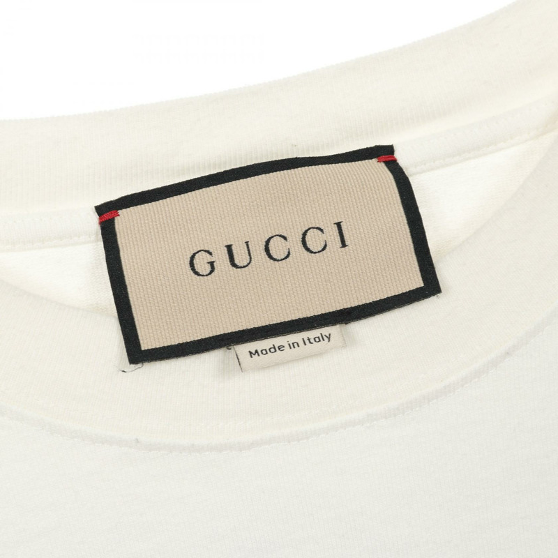 GUCCI 刺繡短袖T卹 782762 純棉 白色 二手 男款 #S-2
