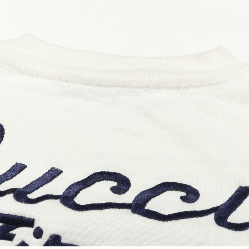 GUCCI 刺繡短袖T卹 782762 純棉 白色 二手 男款 #S-9