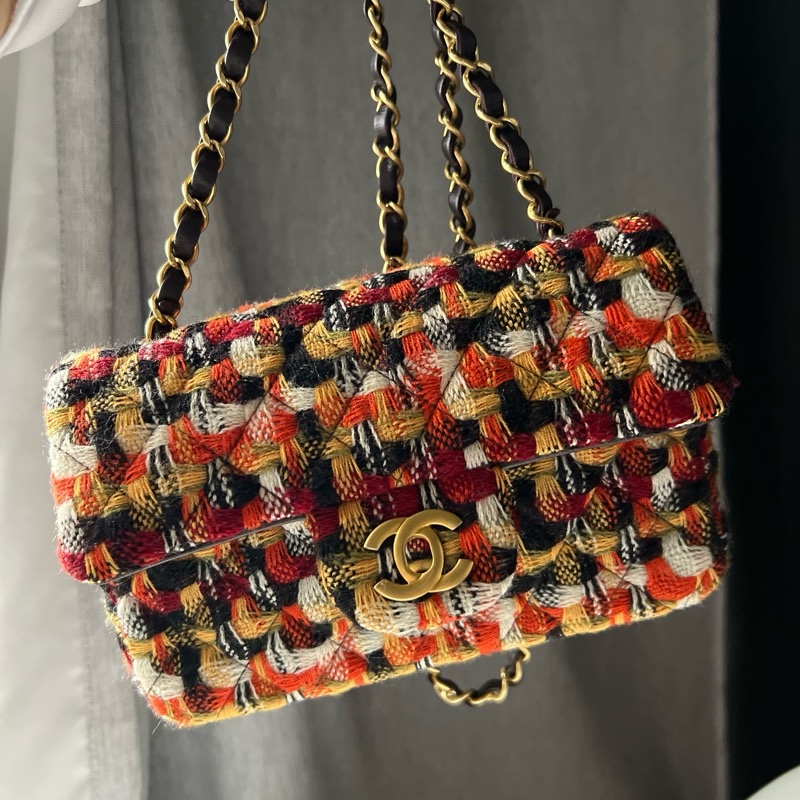 Chanel CF20 毛尼編織包(內裡是小羊皮)-1