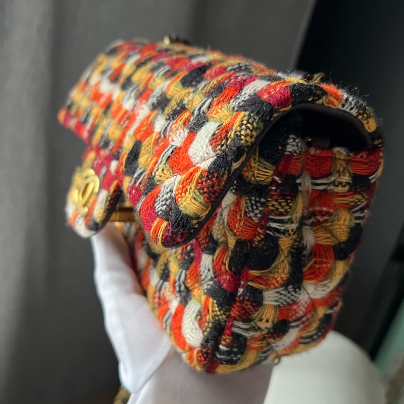 Chanel CF20 毛尼編織包(內裡是小羊皮)-7