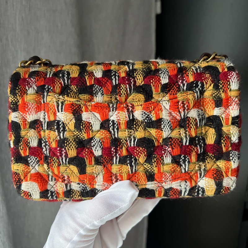 Chanel CF20 毛尼編織包(內裡是小羊皮)-9