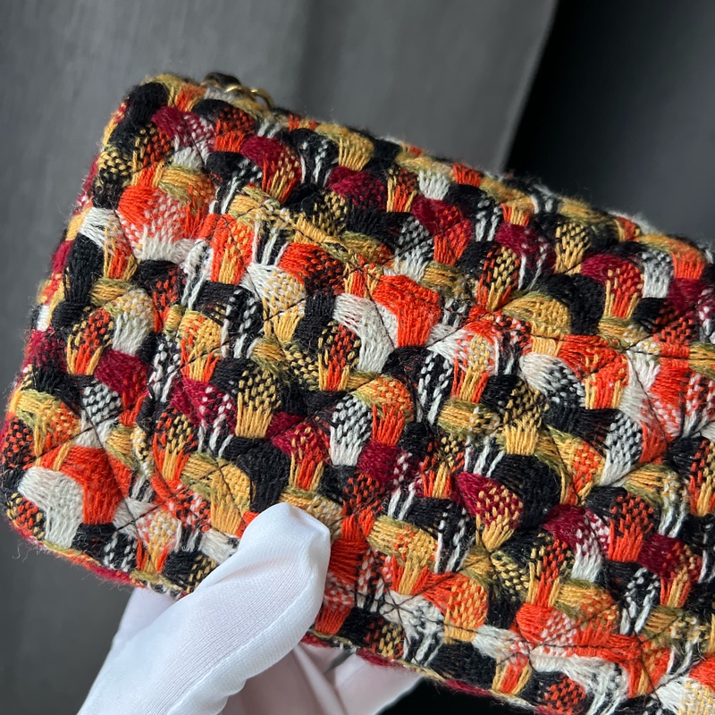 Chanel CF20 毛尼編織包(內裡是小羊皮)-10