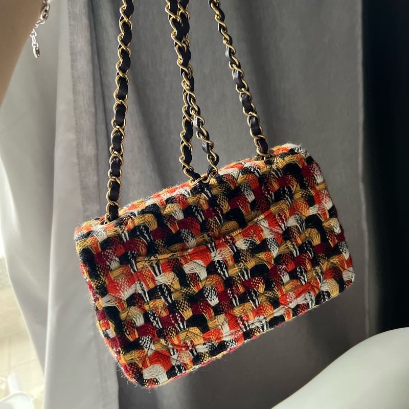 Chanel CF20 毛尼編織包(內裡是小羊皮)-11