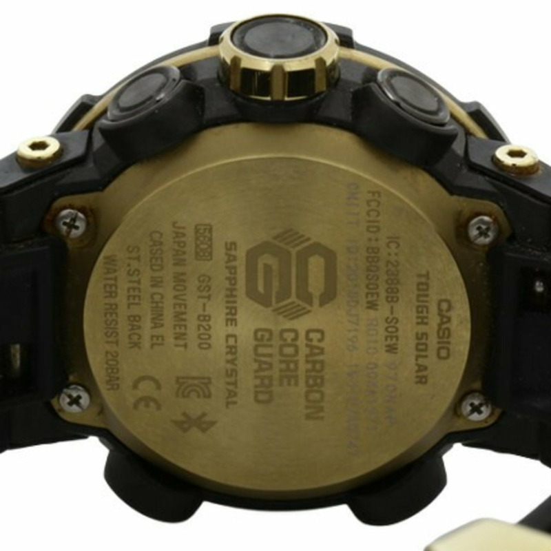 CASIO G-SHOCK G-STEEL GST-B200X-1A9JF 男士手錶，黑色碳纖維，不銹鋼，樹脂，藍牙，太陽能，類比數字-3