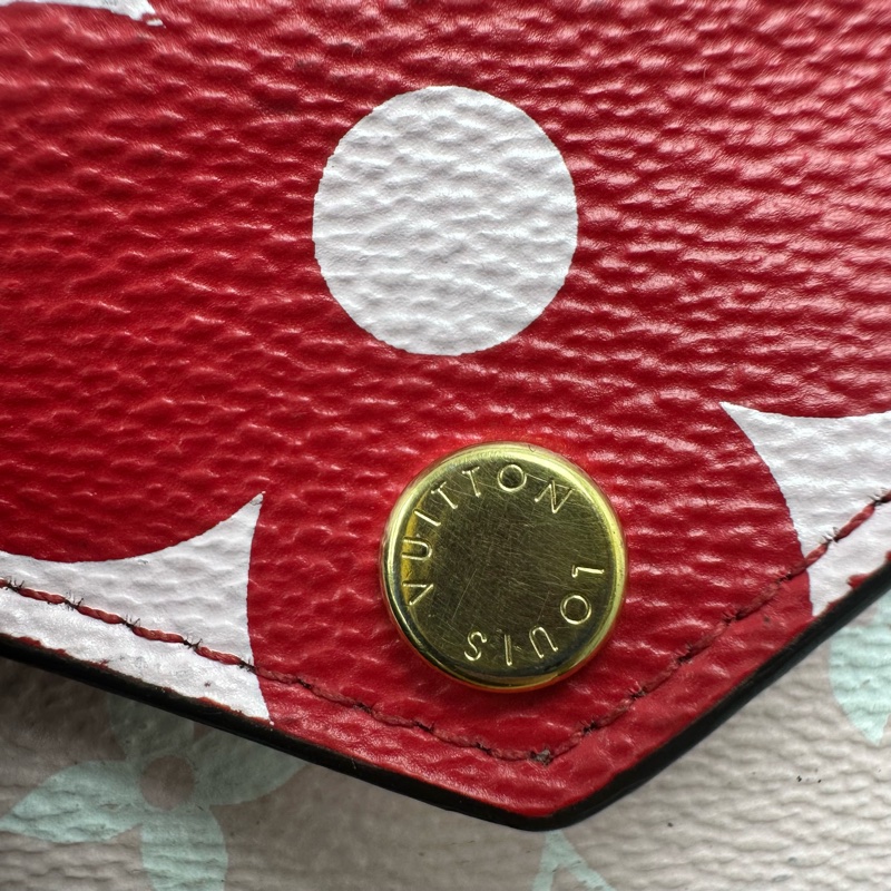 LV ZOE ROUGE ROSE 粉紅拼色三摺小銀包-8