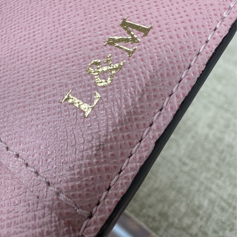 LV ZOE ROUGE ROSE 粉紅拼色三摺小銀包-21