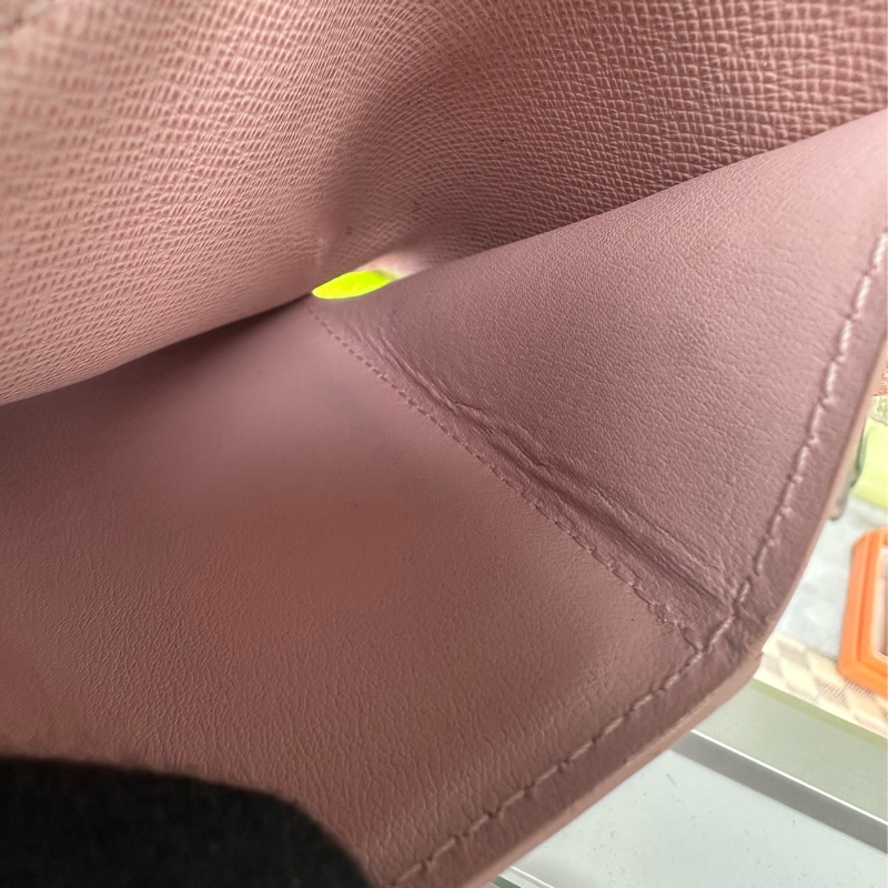 LV ZOE ROUGE ROSE 粉紅拼色三摺小銀包-23