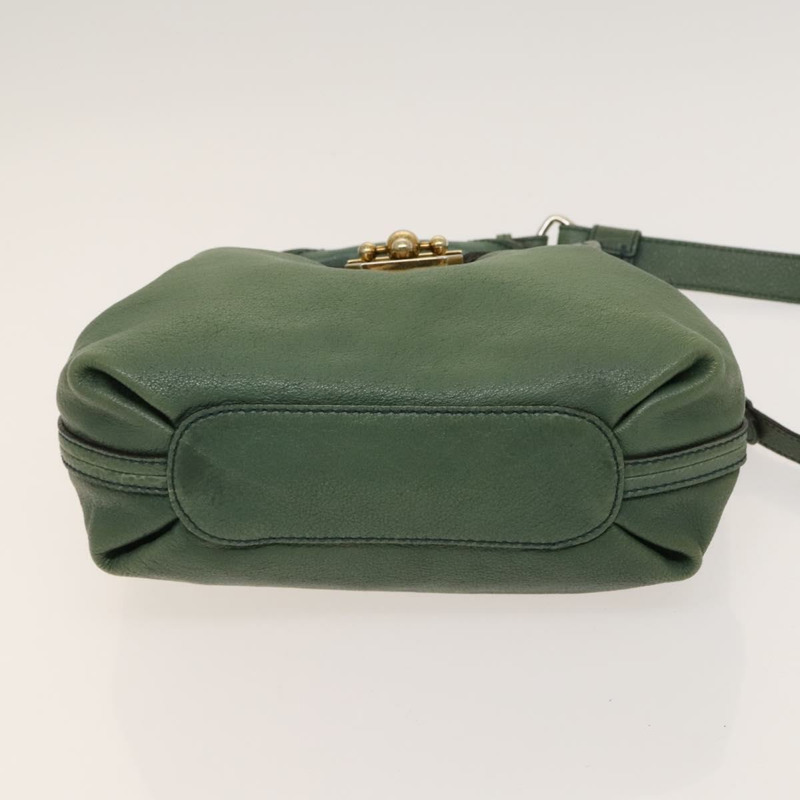 【日本直送】Chloe Elsie 手提包 皮革 兩用 綠色金色 正品 BA1842-4