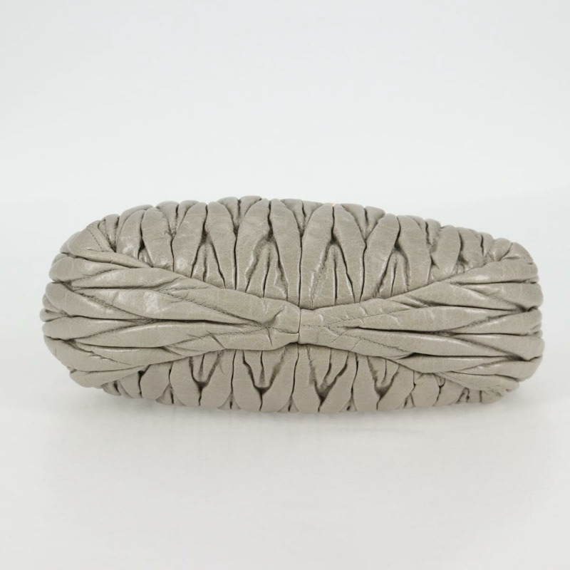 【日本直送】Miu Miu Matelasse 手提包 皮革 2way 灰金 正品 130896V-4