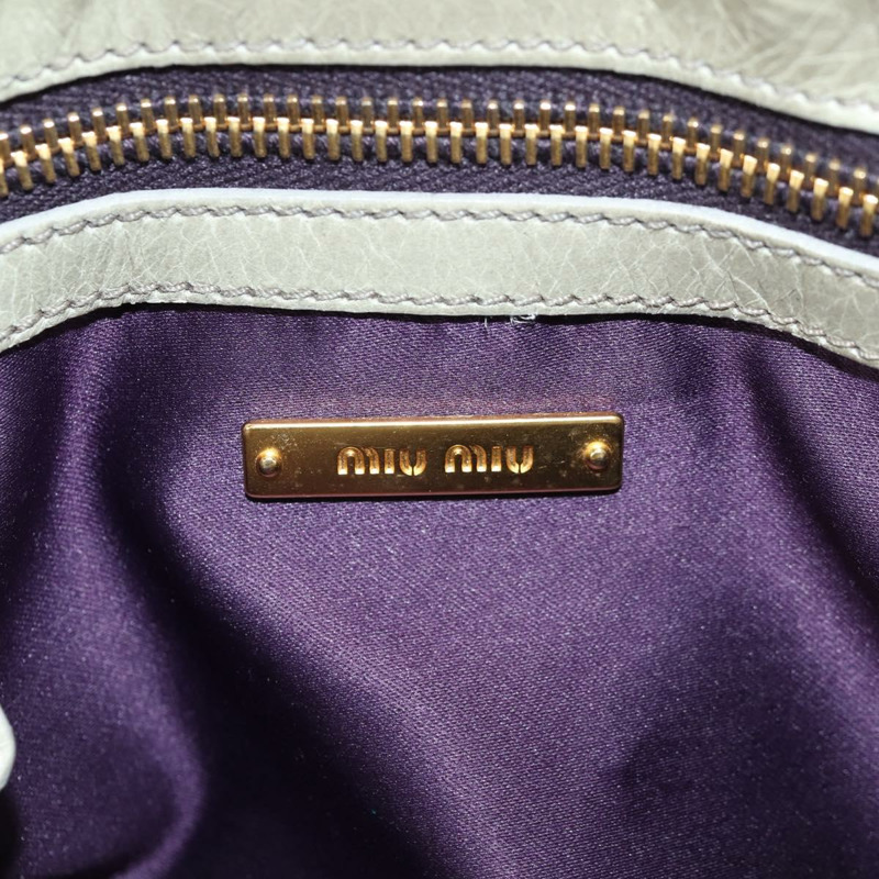 【日本直送】Miu Miu Matelasse 手提包 皮革 2way 灰金 正品 130896V-19