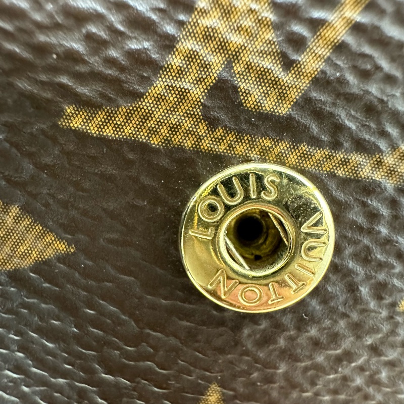 LV 經典老花拼粉紅色 三摺小銀包-11