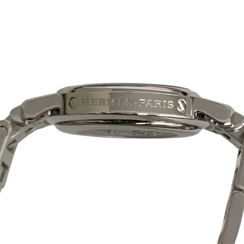 HERMES 愛馬仕 CLIPPER CL4.230 不鏽鋼/水鑽 石英 電池式 貝母錶盤 銀色錶帶 女錶-4