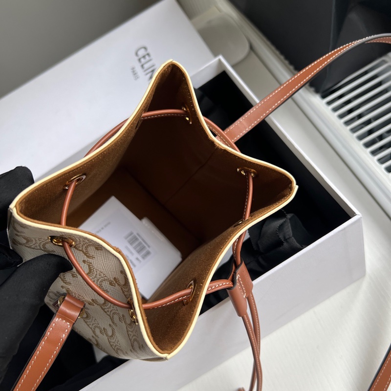 Celine 白色 水桶包 超能裝的小包包 實用主義愛慘❤️全套配件-3
