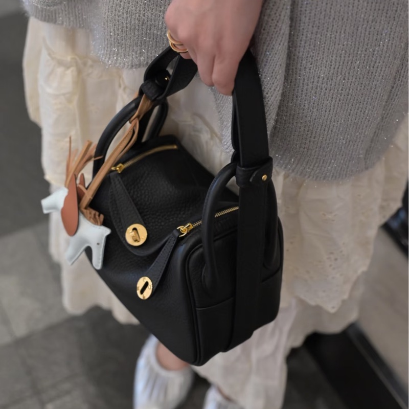 mini Lindy 二代  新款短背帶 Noir黑色金釦-2