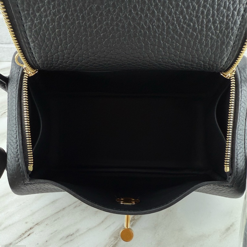 mini Lindy 二代  新款短背帶 Noir黑色金釦-13