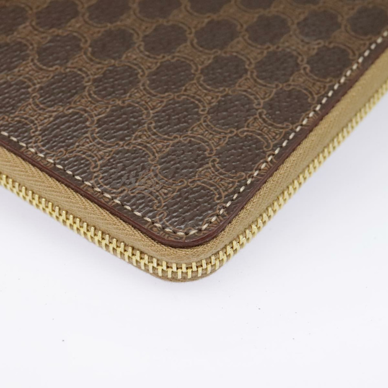 【日本直送】CELINE Macadam 帆布手拿包 PVC 皮革棕金色正品 90268-14